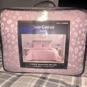 cute leopard print juicy bed set in full/queen